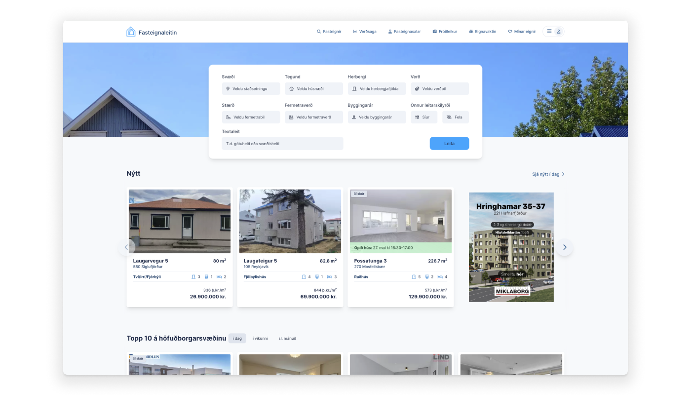 Fasteignaleitin property search platform