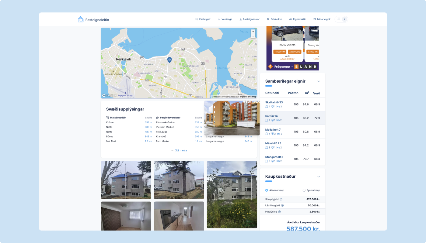 Fasteignaleitin new development page